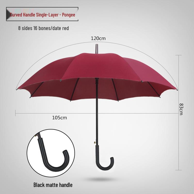 16-Rib Windproof Rainbow Umbrella - Long Handle, Sun & Rain Protection, Perfect for Business & Logo Advertising