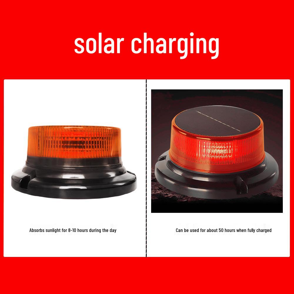 Solar-Powered Magnetic Car Roof Strobe Light for Night Parking and Accident Prevention.