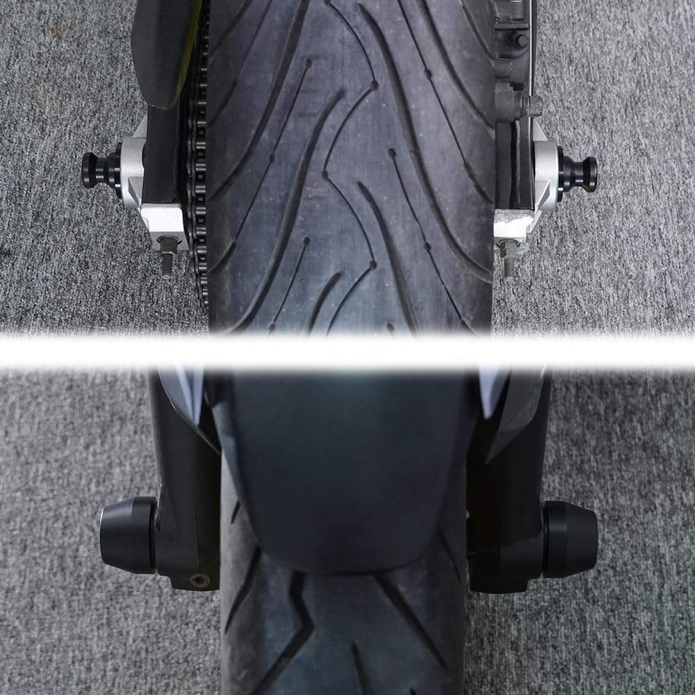 Xitomer Rear & Front Axle Sliders Fit for MT-07 FZ 07 2014-2024 MT 07 FZ 07 Motorcycle Front Rear Fork Wheel Frame Sliders with Swing Arm Bobbins