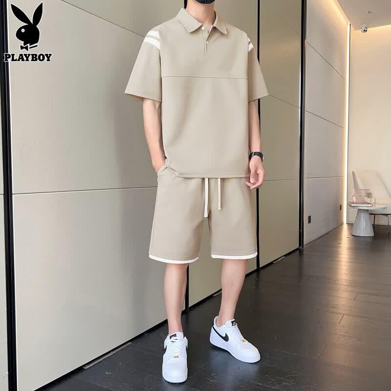 PLAYBOY Men s Summer Polo & Shorts Set L