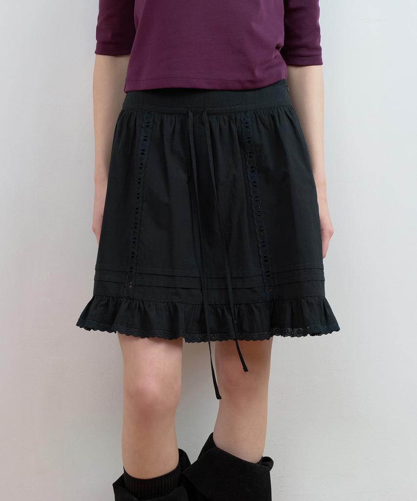 Lora Lora Cotton Lace Mini Skirt Black