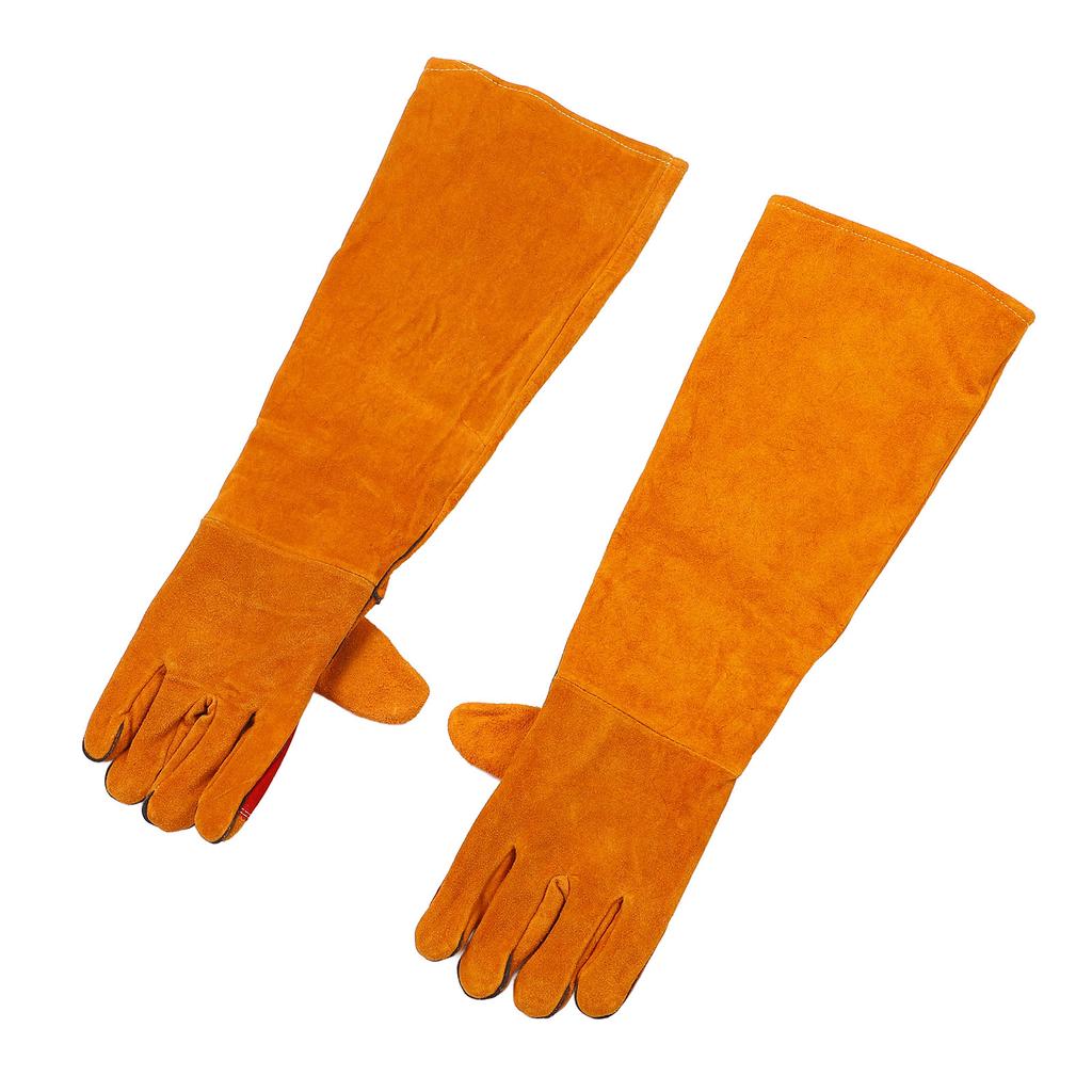 1 Pair Dog Training Gloves Split Leather Anti Scratch Bite Proof Gloves for Veterinarians Zookeepers Pet Shop