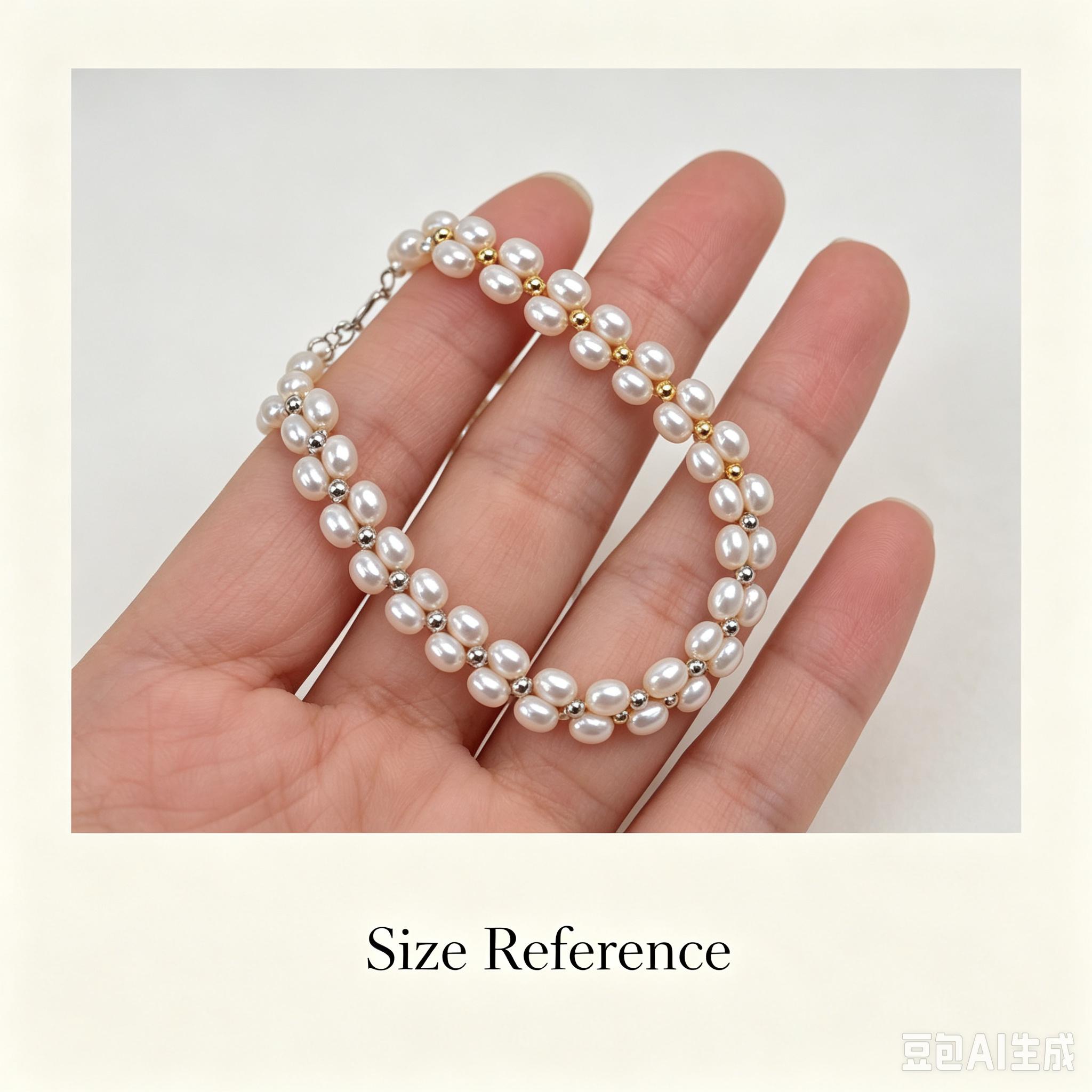 Double‑Row Freshwater Pearl Bracelet 925 Silver