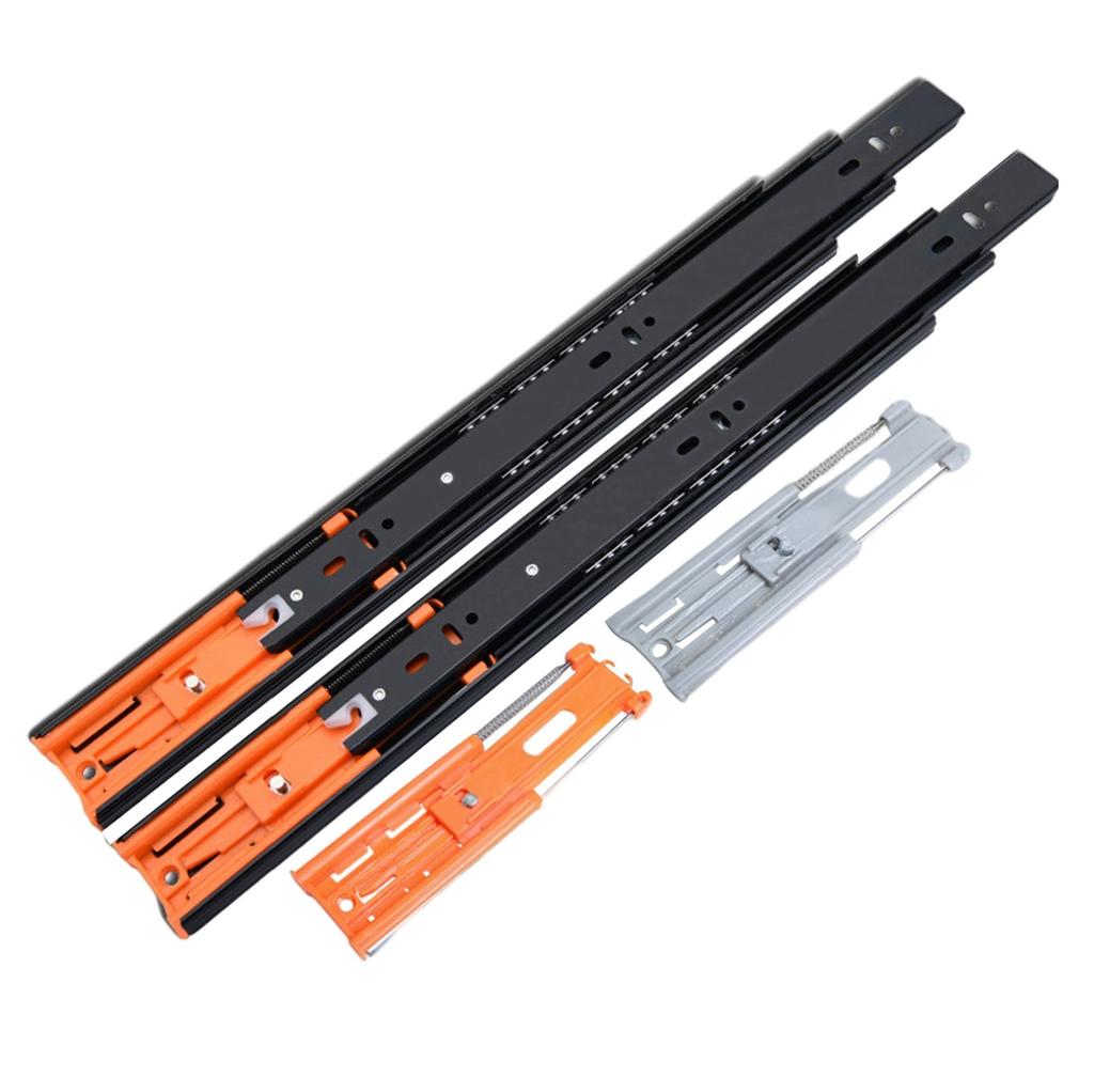 10"-22" Full Extension Drawer Slides Rail Heavy Duty Soft Close Ball Bearing Track 3-Section Furniture Sliders
