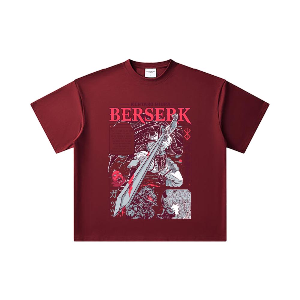 260 GSM Double Yarn 32 Count 100% Cotton Berserk V1 Guts Print Unisex Heavy Cotton T Shirt… More