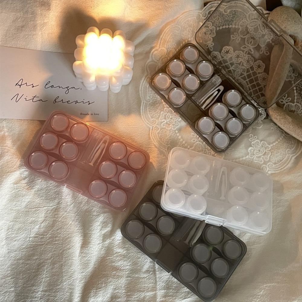 6 Pairs/Set With Tweezer Stick Contact Lens Case Soak Container Travel Case Lenses Box Beauty Pupil