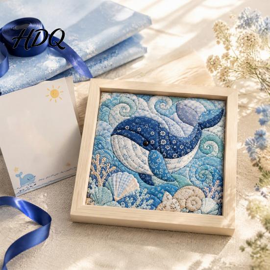 Japanese Fabric Craft No-Sew Art Kit DIY Mosaic Kits for Adults Beginners Quilted Wall Intricate with Frame & Tools Kits Gifts Housewarming