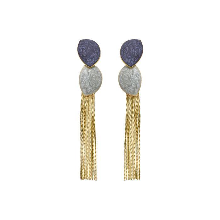Orecchini Luxenter con smalto blu e placcatura in oro 18k - Gori
