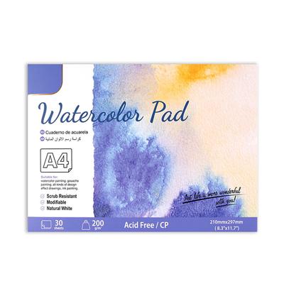 Watercolor Paper Pad Cotton Sketchbook for Artists Adults Students Painting Drawing 200g 30 Sheets Medium Coarse Grain