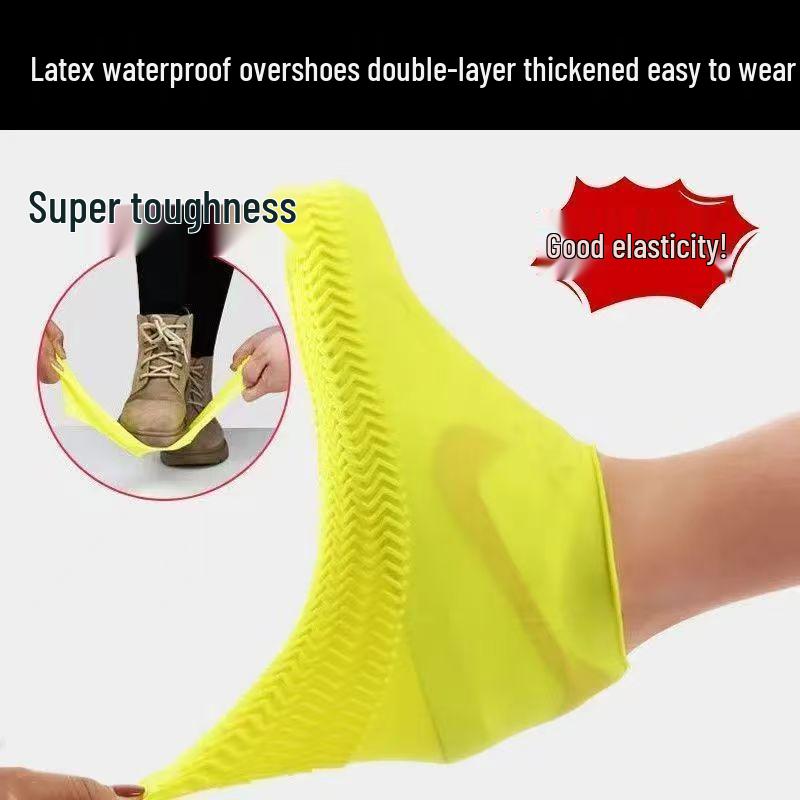 Vanntette Sklisikre Latex Skoovertrekk - Fortykket, Slitesterkt, Unisex Regnstøvelovertrekk for Utendørsbruk.