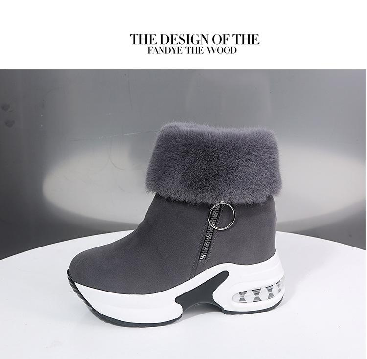 Large size snow boots winter new sports and leisure student cotton boots muffin slope heel thick-soled velvet short boots
