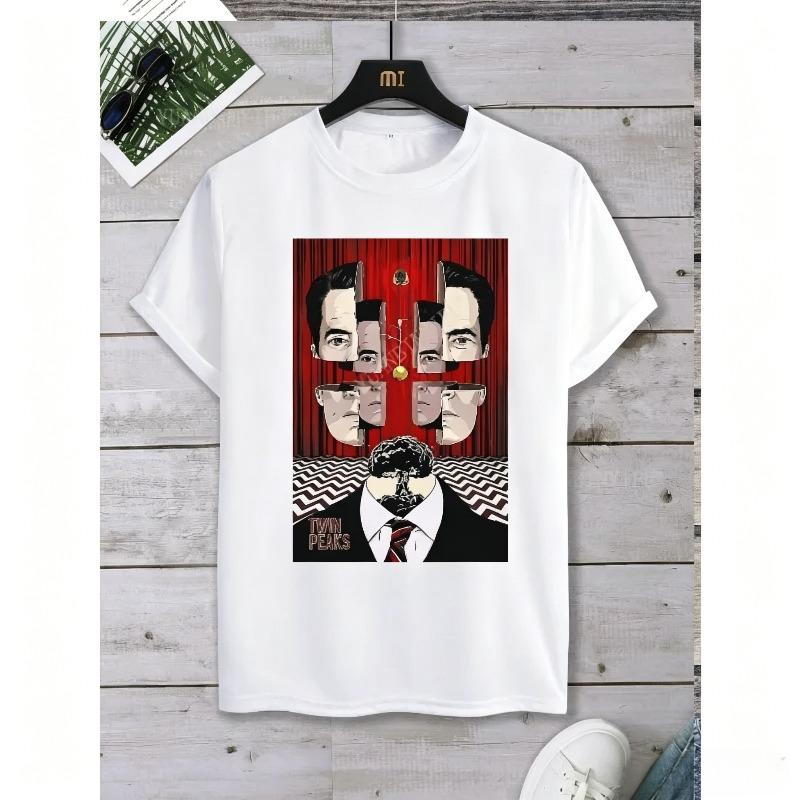 Retro Twin Peaks Abstract Art Tshirt Unisex Unisex Casual Tees Harajuku Fashion New Style Oneck Street Fashion