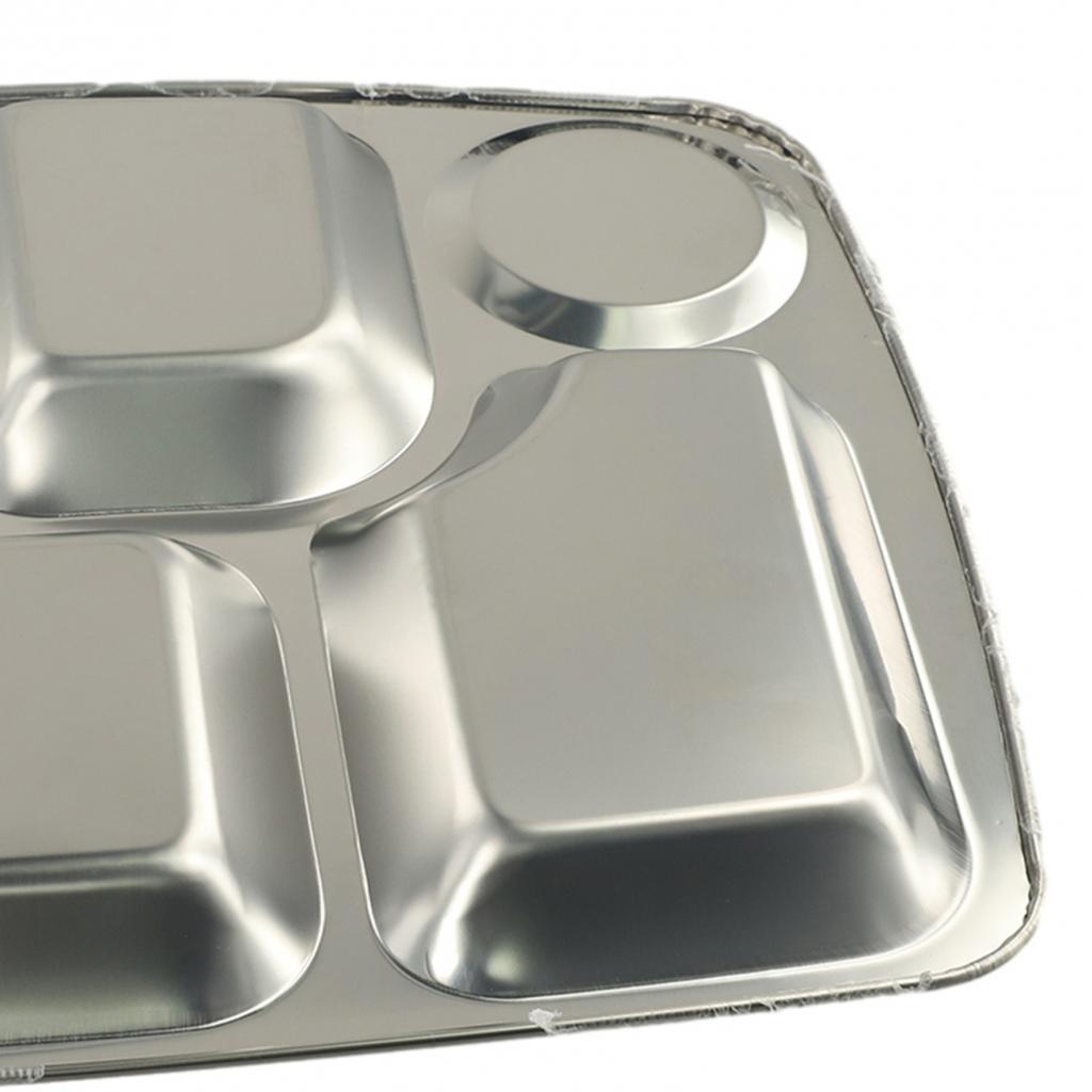 Stainless Steel Food Tray with Individual Compartments for Kids and Adults