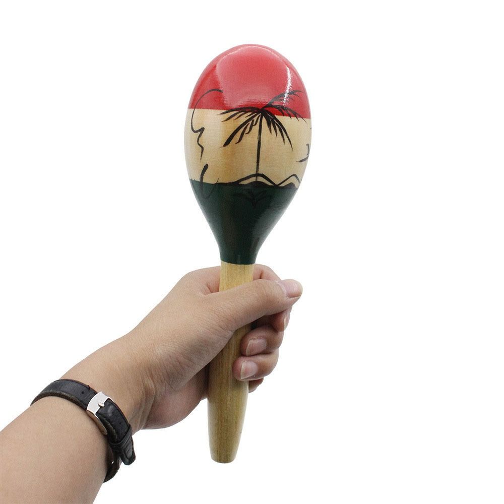 1Pair Wood Wooden Maracas Percussion Instruments Orff Instruments Durable Percussion Shakers
