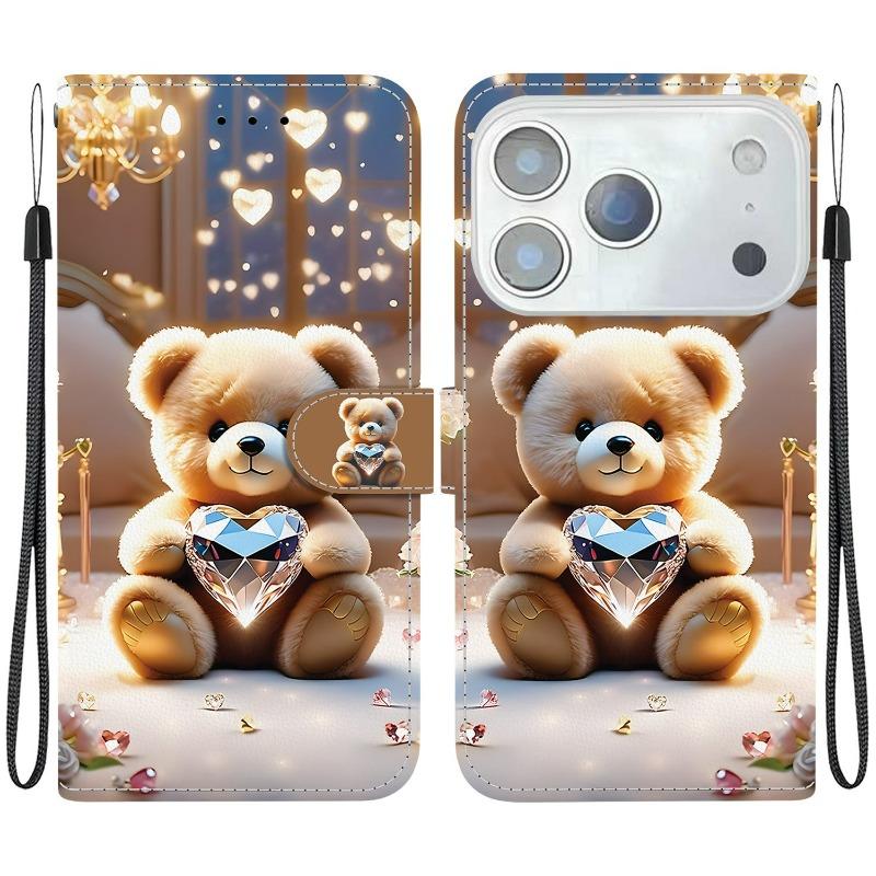 Für Apple 17 Tier Hülle Löwe Panda Leder Handyhülle Für iPhone 17 Pro Max Air Wallet Flip Coque Karte Magnetisch Schutzhüllen