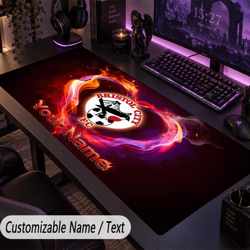 Large Mouse PadBristol City Custom Name Text Personalized Desk Mat Non Slip Gaming Pad