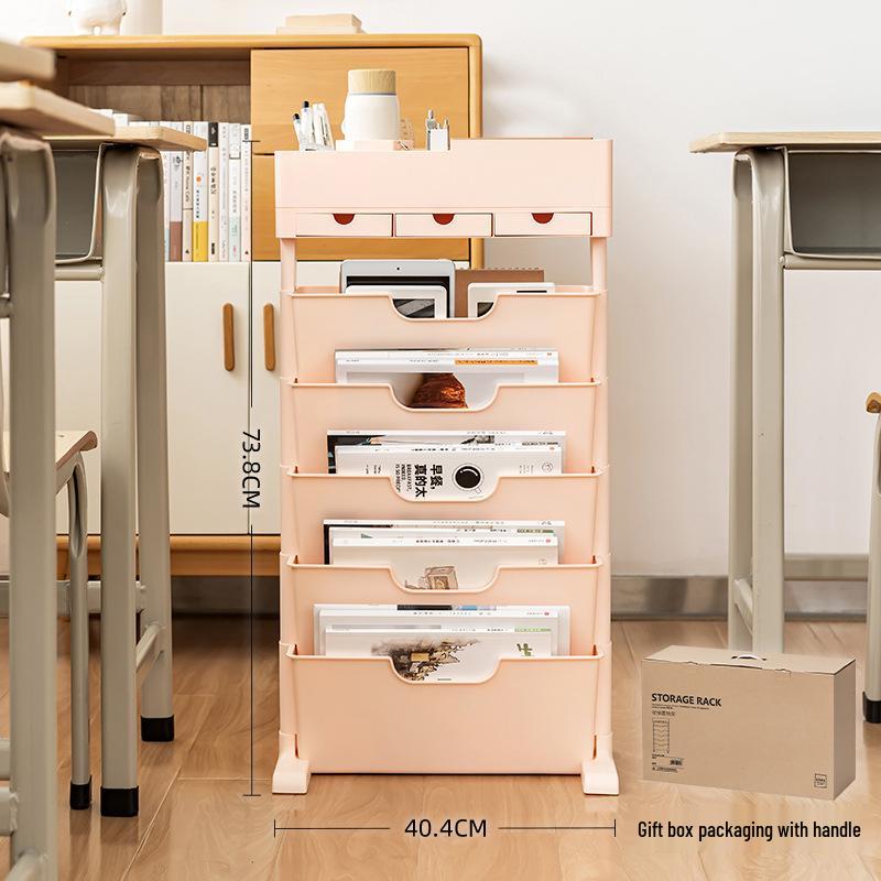 Mobile Bookshelf with Wheels for Classroom or Desk