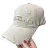 Korean Letter Baseball Hat Alphabet Embroidery Holes Peaked Cap Casual Snapback Cap  Men Women