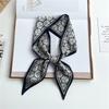 New Autumn and Winter Scarf Fashion Streamer Double-layer Double-sided Imitation Silk Geometric Long Strip Narrow Silk Scarf Long Scarf