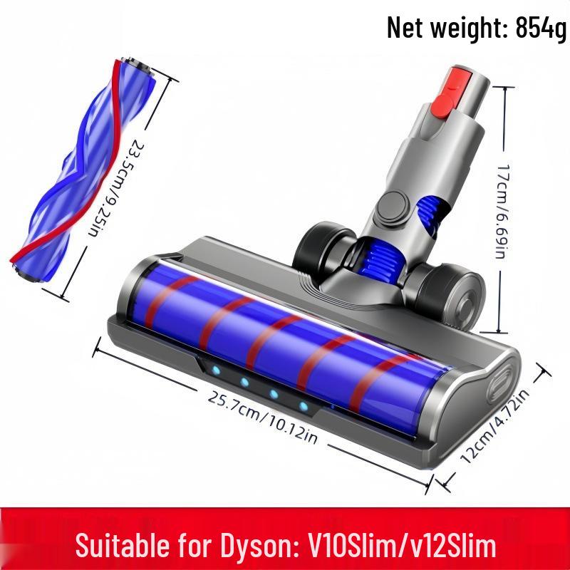 Dyson V6-V15 Slim Soft Plush Electric Roller Brush Head for Vacuum Cleaners