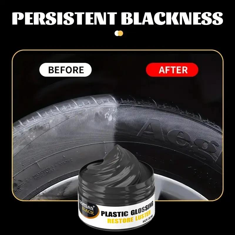 Car Interior and Exterior Dual Black Plastic Restoration wax,Can Be Used for Tire Blackening,seat Polishing,dashboard Brightenin