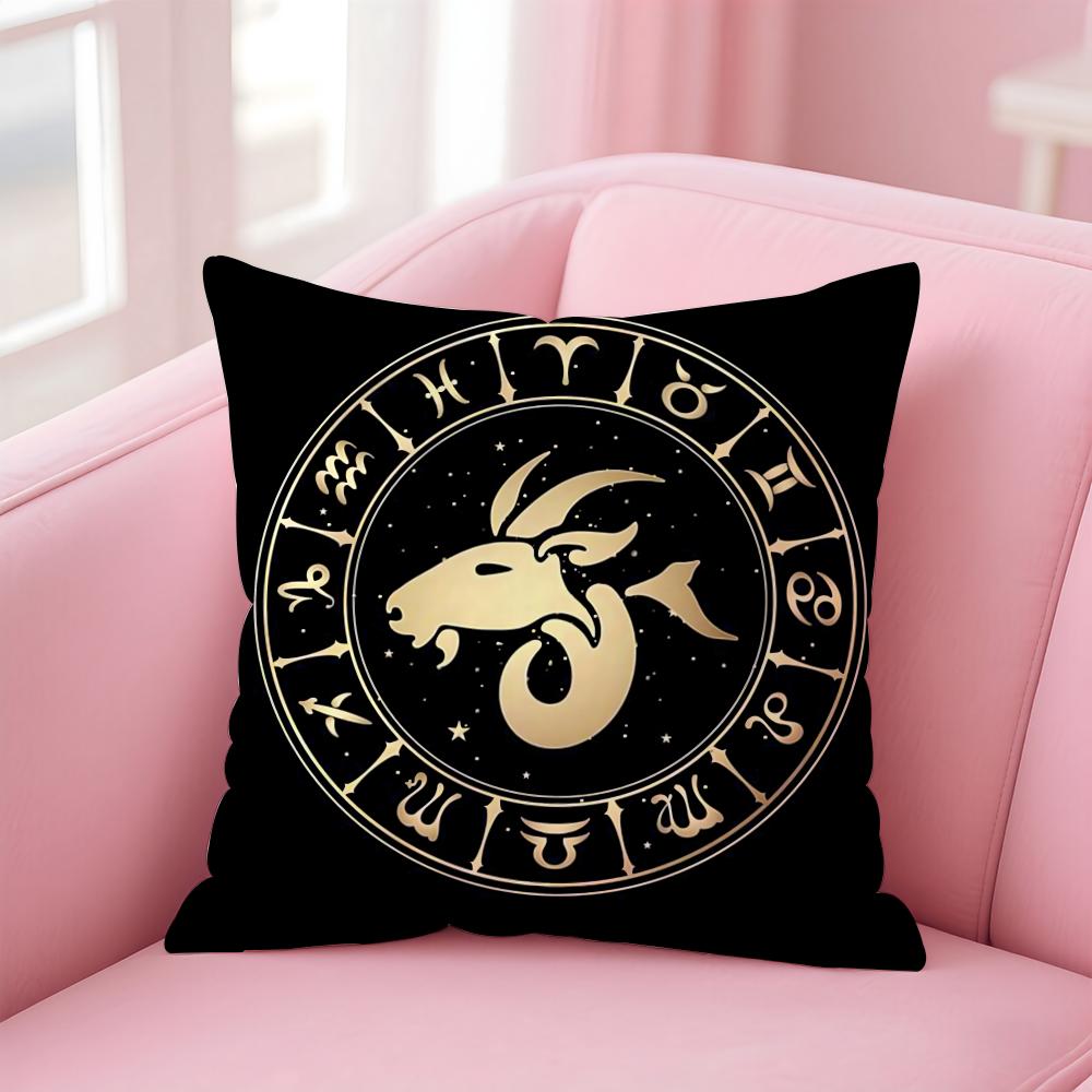 Luxury Twelve Constellation Cushion Cover Home & Car Multi-Scene Pillow Cover - Reversible, Soft & Durable for Daily Use