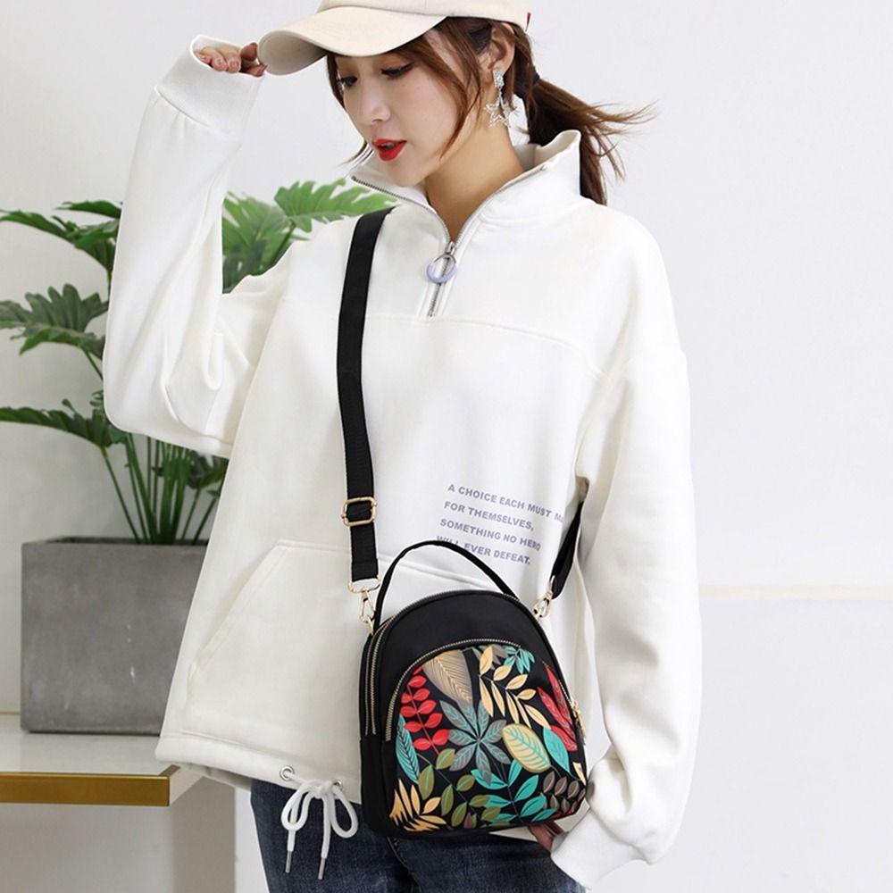 

Zipper Women Backpack Canvas Oxford Shoulder Bag Vintage Nylon Crossbody Bag Shopping Style 6