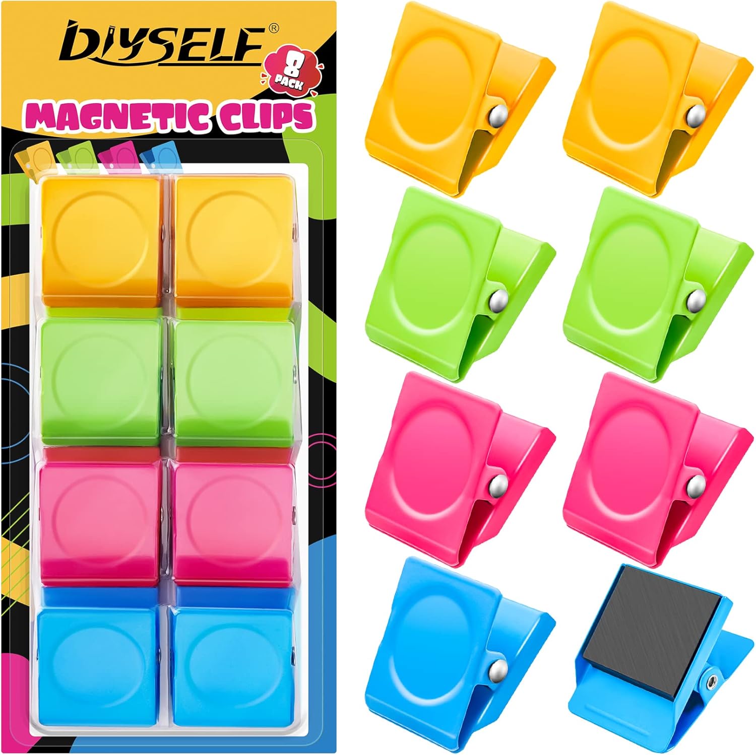 

Набор из 8 магнитов на холодильник, Магнитные зажимы Сверхмощные для доски, Магниты на холодильник Декоративные зажимы, Милые магниты-зажимы, Сильные магниты-зажимы для шкафчика 8-Pack