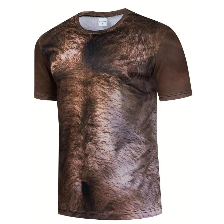 Svalové 3D tričko pro muže Vtipné svaly na hrudi Ošklivé tričko Topy Letní s krátkým rukávem Ležérní Pánská trička Streetwear