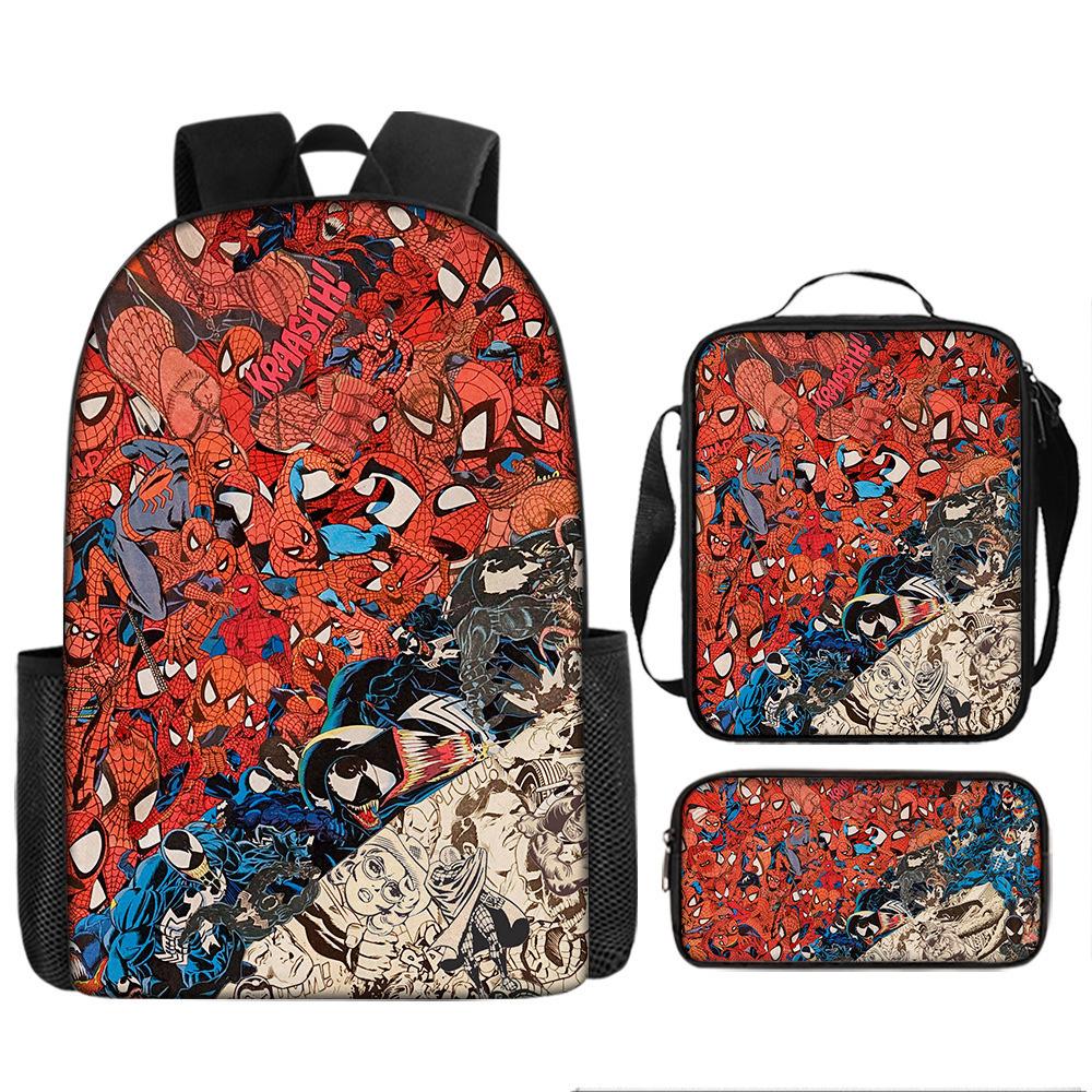 Spider-Man Cartoon Backpack Parallel World Student Cartoon Backpack Children'S School Bag Pencil Case