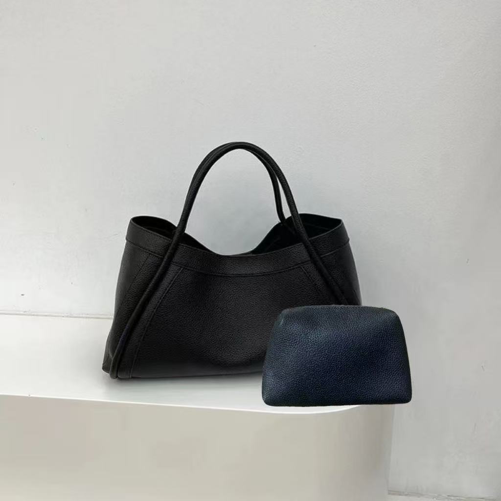 

Fashionable New Versatile Retro Lychee Pattern Commuter Bag Single Shoulder Crossbody Bag for Women чёрный