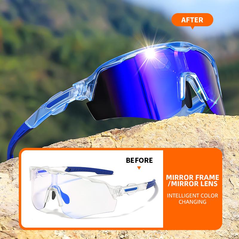 Color Changing Photochromic Glasses for Men & Women - Oversized PC Lens, Composite Frame, UV400 Protection