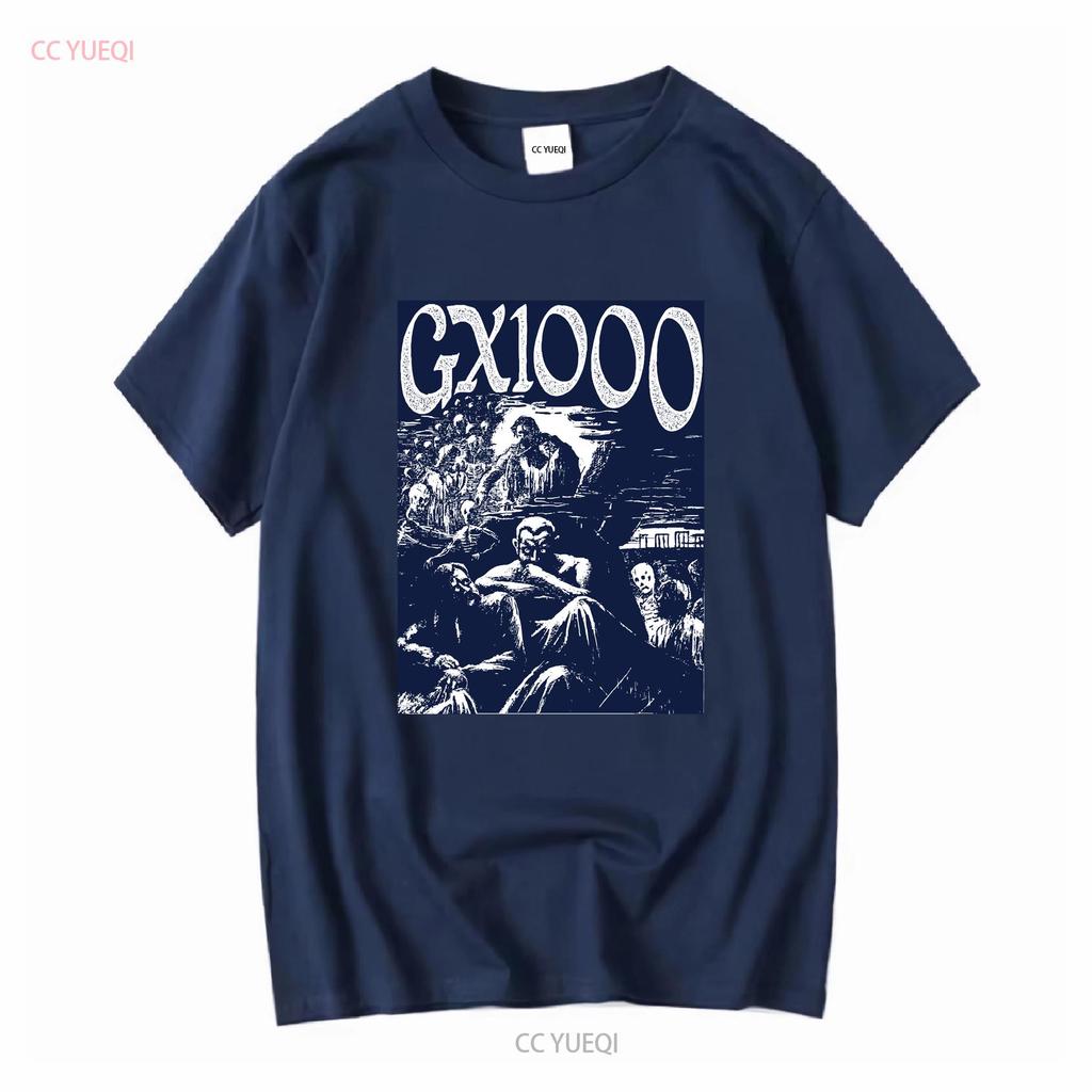 GX1000 Mens Size L T Shirt Sunset Black Design Vintage Washed Casual Top For Everyday Wear Graphic Fashion Versatile Homme
