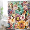 Multicolor Flower Art Floral Shower Curtain Bathroom Decorative Waterproof Washable Shower Curtain 180x180cm