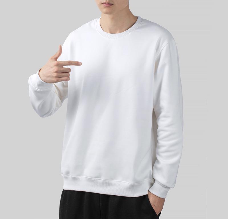 Men's Solid Color Crew Neck Loose Fit Long Sleeve Autumn Pullover