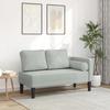 VidaXL Chaise Longue with Light Grey Velvet Cushions, Upholstered Sofa, Sofa for Bedroom, 2-seater Sofa, 4007571