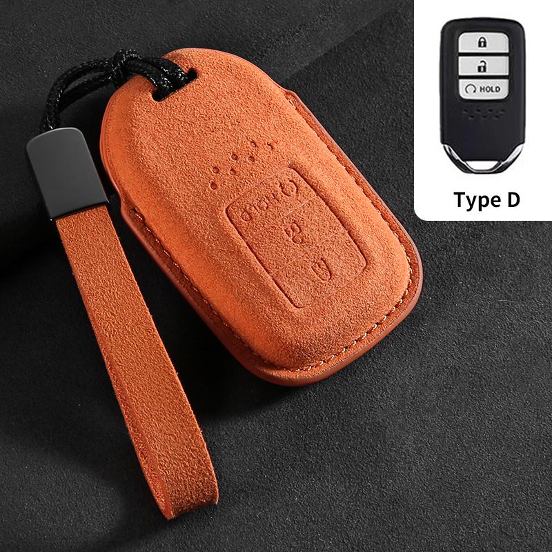 Suede Car Key Case Cover Shell Fob For For Honda Fit Lucky Vezel City Civic Jazz Brv Br-V Hrv Hr-V Freed Car Smart Key Bag