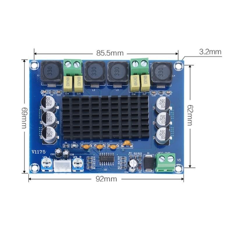 120Wx2 Output Digital Audios Amplifier Module Class D Technology Subwoofer Audios Board for Clear Audios Low Distortions