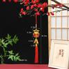 Lunar New Year Lucky Hanging Ornament with Red Tassel Golden Charm Festive Portable Decor for Travel Hotel Room Spring Festival