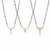 Rose Gold Plated Mangalsutra With Black Bead Chain For Women 3 Sets Mangalsutra