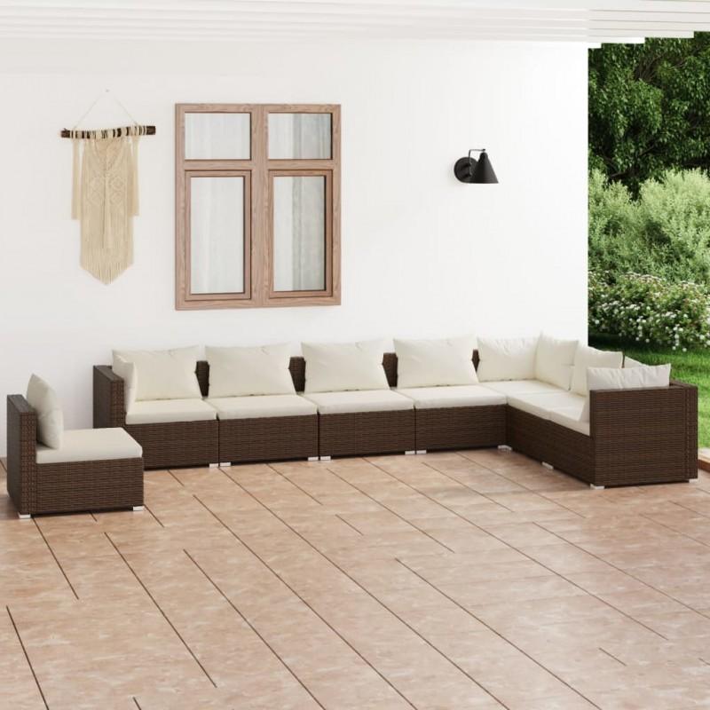 Day and Night - Day and Night Garden Furniture Set 8 Pieces and Brown Synthetic Rattan Cushions