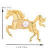 Fashion Rhinestones Pearl Alloy Horse Brooches Zodiac Pony Pins Women Men Clothing Accessories Suit Lapel Corsage New Year Gifts