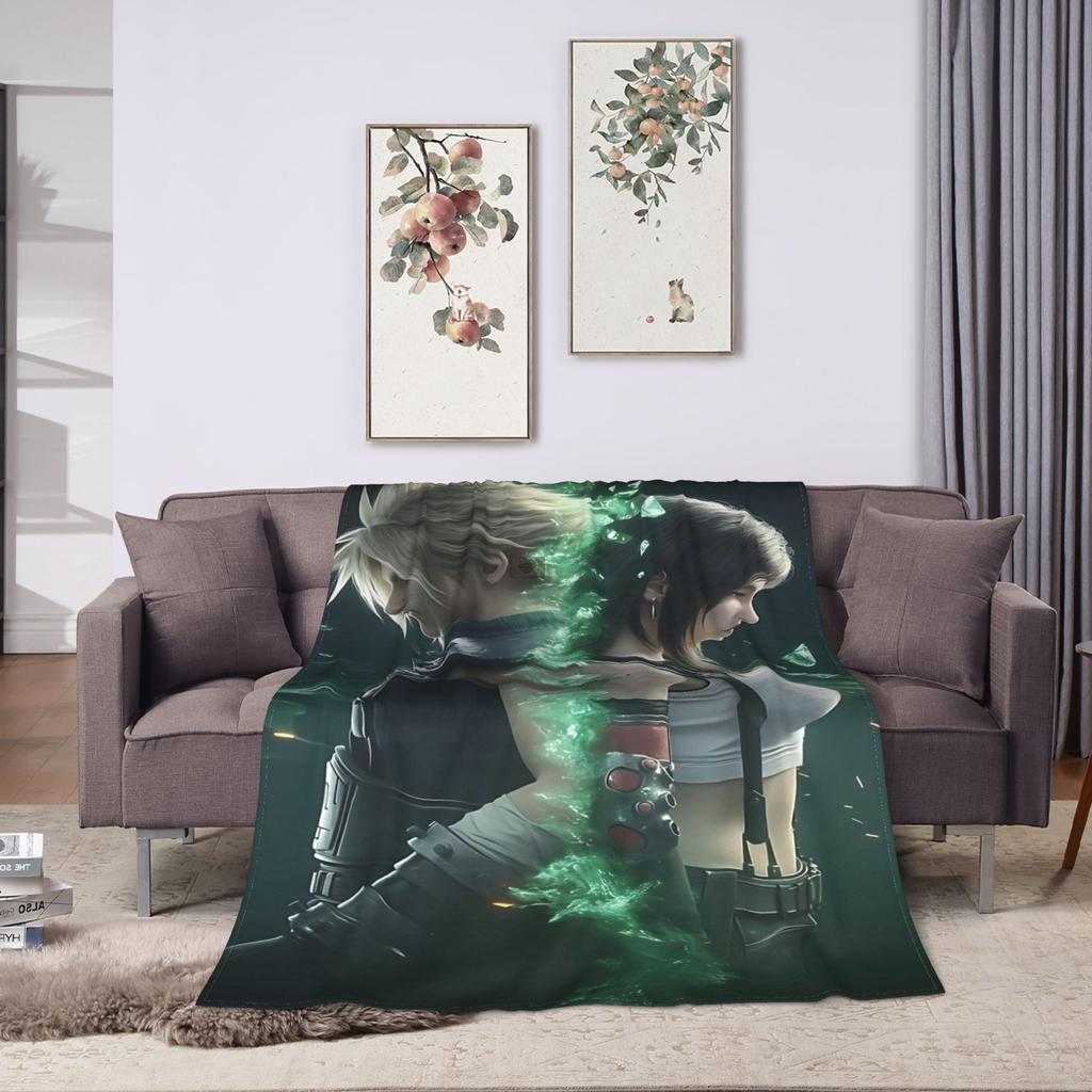 Tifa Lockhart Inspire Flannel printed blanket suitable for all seasons suitable for living room office sofa and travel 180x250CM