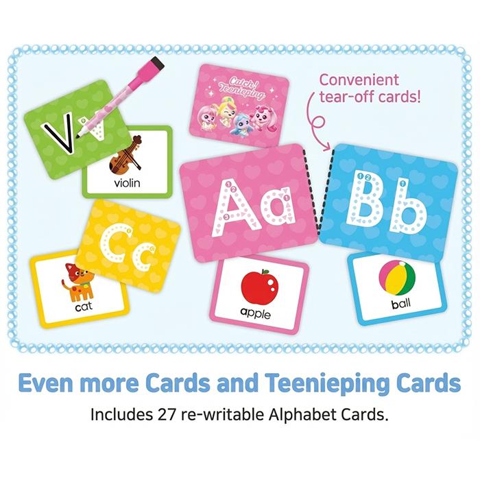 Hergestellt in Korea - Prinzessin Fang! Teenieping Abwischbares Arbeitsbuch (Alphabet / Zahlen) (3 Optionen)