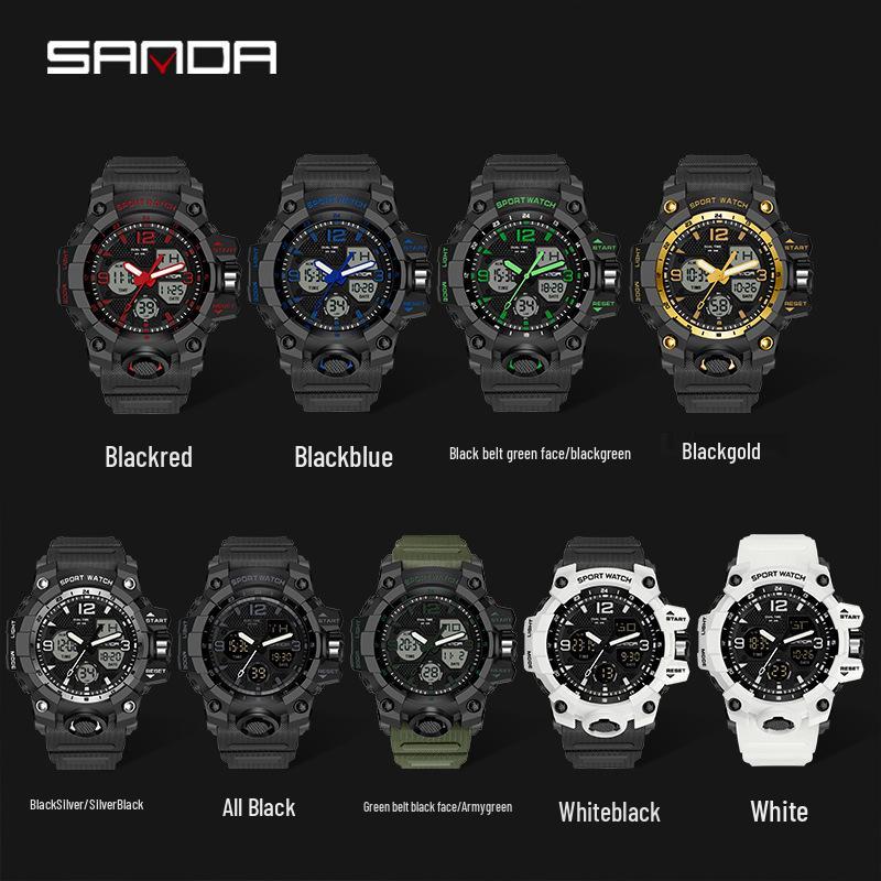 Sanda Tactical Luminous Waterproof Mountaineering Watch for Men - Multifunctional and Sporty
