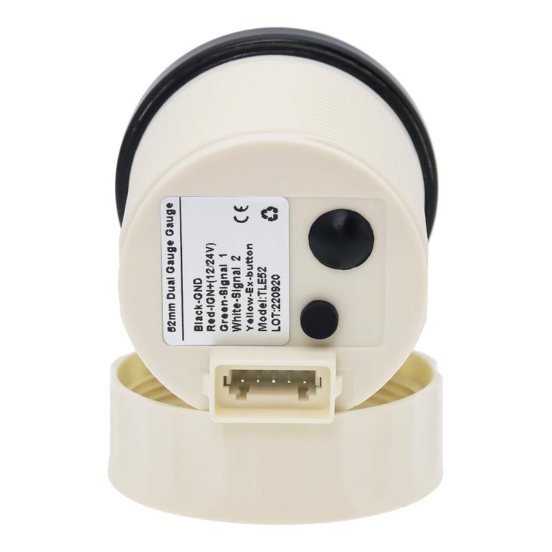 Green LED Digital 2 IN 1 Dual 52mm Fuel Level Gauge with Flashing Alarm 240-33 ohm Dual Oil Tank Level Meter for Car Boat