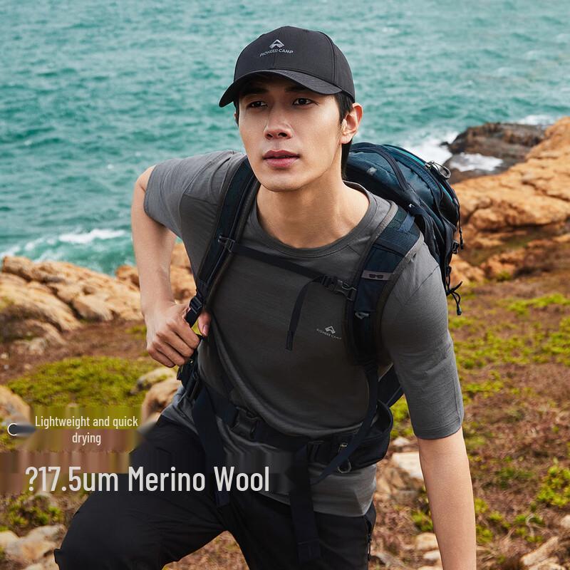 Tuoluzhe Men s Merino Wool Quick-Dry Sport T-Shirt L