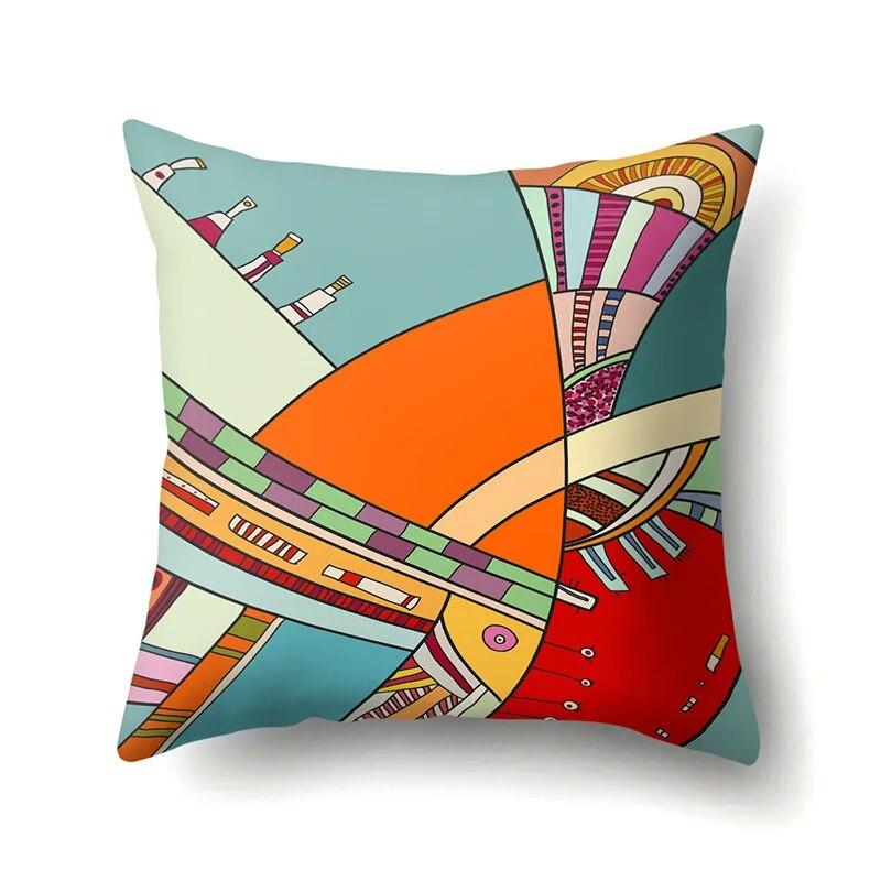 Геометрическая абстрактная наволочка, автомобильная подушка для поясницы, подушка для дивана, мультяшный узор 40x40cm