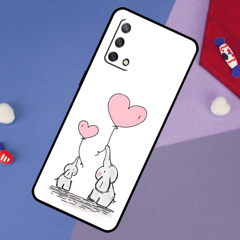 Cute Elephant Case For Oppo A78 A18 A38 A74 A94 A54 A58 A98 A80 A60 A40 A96 A76 A16 A15 A17 A57 A5 A6 Pro
