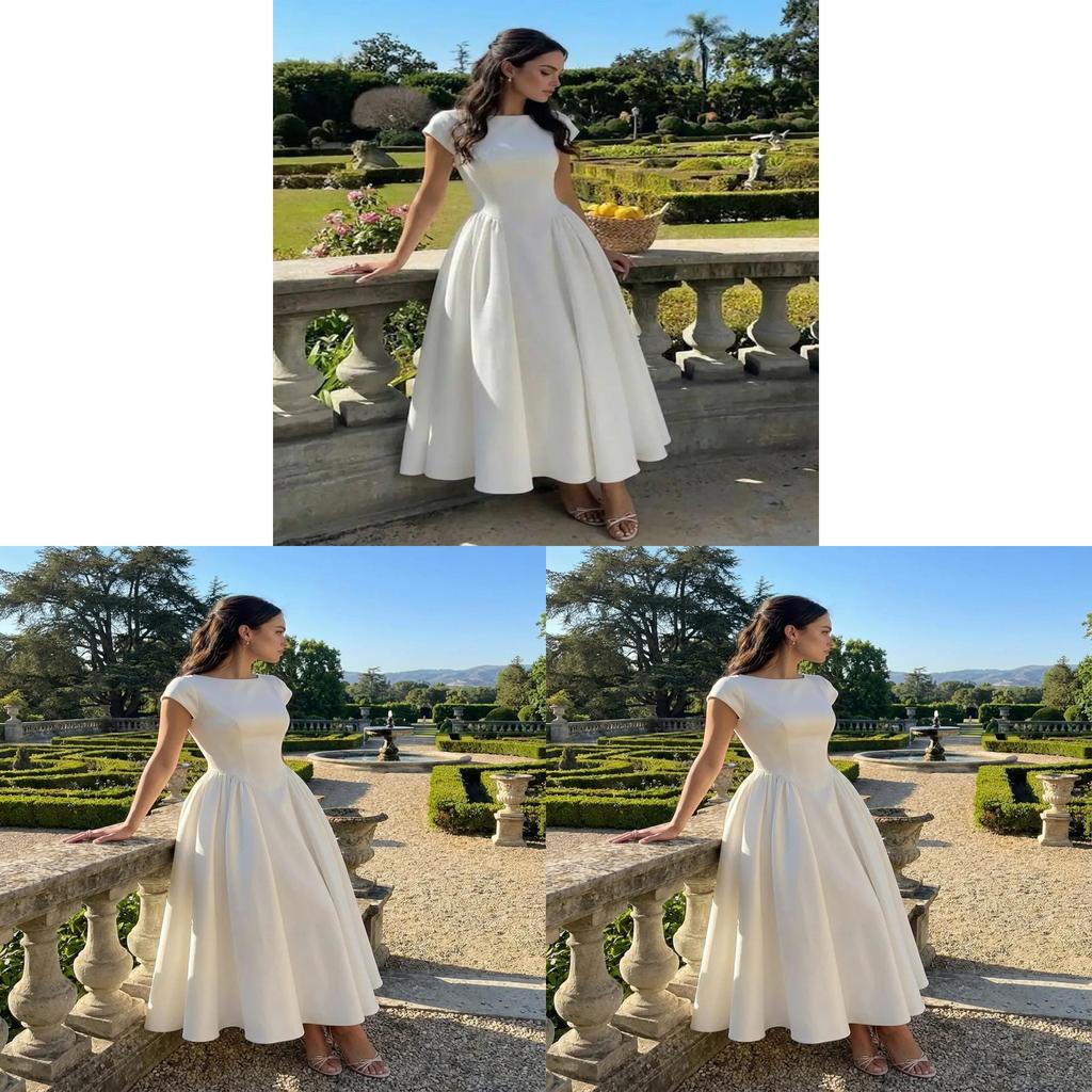 Elegantes Weißes Langes Kleid Mit Gespleißtem Polyesterstoff Für Büro Und Formelle Anlässe